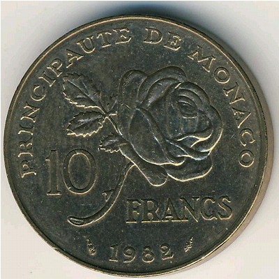 Monaco, 10 francs, 1982
