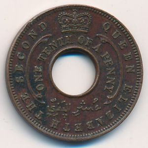 British West Africa, 1/10 penny, 1954–1957