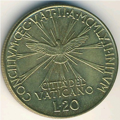 Vatican City, 20 lire, 1962
