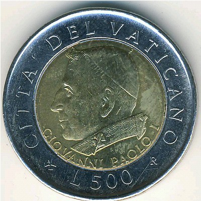 Ватикан, 500 лир (2001 г.)