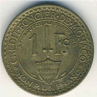Monaco, 1 franc, 1924
