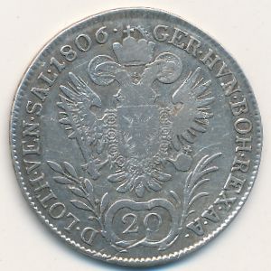 Austria, 20 kreuzer, 1804–1806