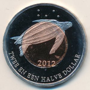 Sint Eustatius., 2 1/2 dollars, 2012