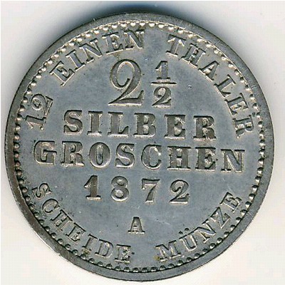 Prussia, 2 1/2 groschen, 1861–1873