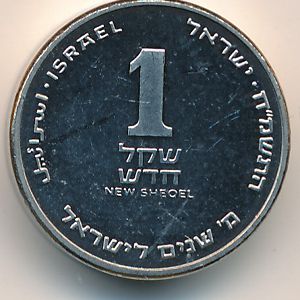 Israel, 1 new sheqel, 1988
