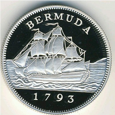 Bermuda Islands, 2 dollars, 1993