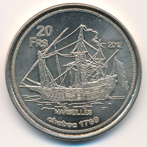 Bassas da india., 20 francs, 2012