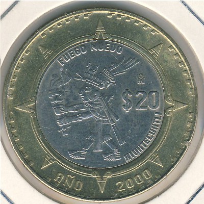 Мексика, 20 песо (2000–2001 г.)