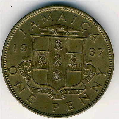 Ямайка, 1 пенни (1937 г.)