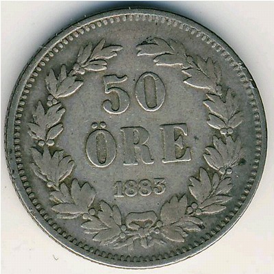 Швеция, 50 эре (1875–1899 г.)