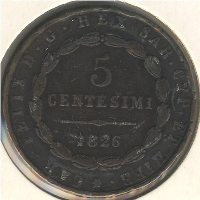 Sardinia, 5 centesimi, 1926