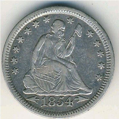 США, 1/4 доллара (1854–1855 г.)