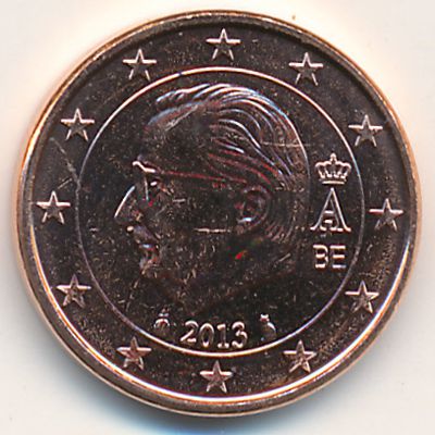 Belgium, 1 euro cent, 2008–2013