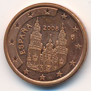 Spain, 1 euro cent, 1999–2009