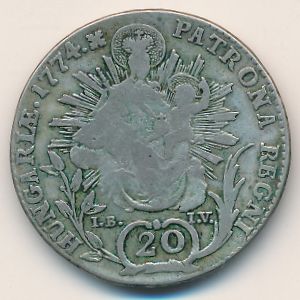 Hungary, 20 krajczar, 1766–1780
