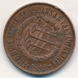 Finland, 5 pennia, 1918