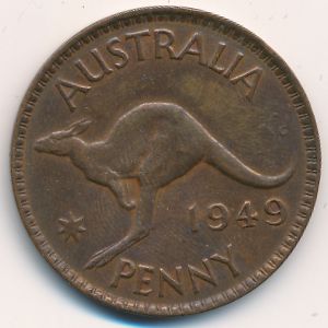 Australia, 1 penny, 1949–1952