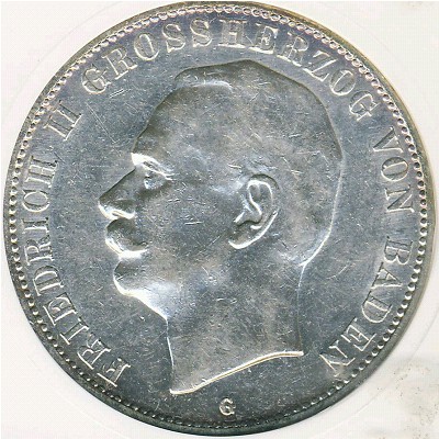 Баден, 5 марок (1908–1913 г.)