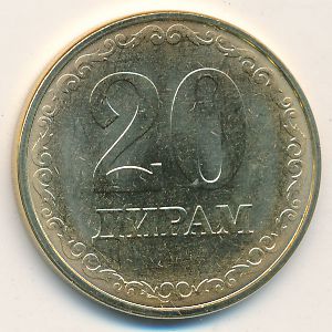Таджикистан, 20 дирам (2019 г.)