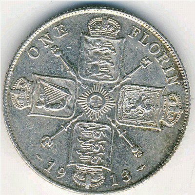 Great Britain, 1 florin, 1911–1919