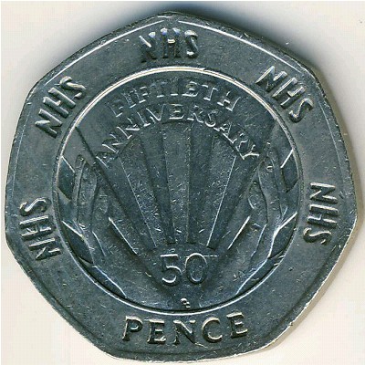 Great Britain, 50 pence, 1998