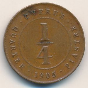 Cyprus, 1/4 piastre, 1902–1908