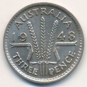 Австралия, 3 пенса (1947–1948 г.)
