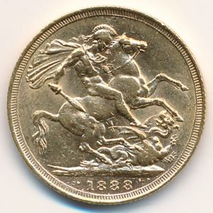 Great Britain, 1 sovereign, 1887–1892