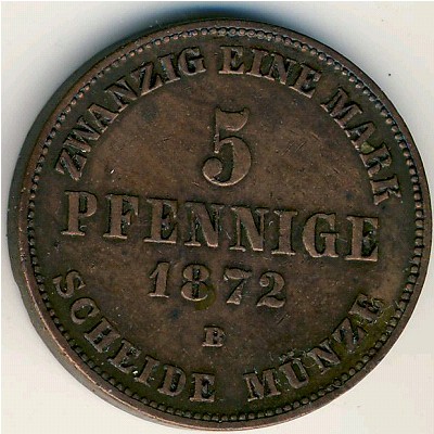 Mecklenburg-Schwerin, 5 pfennig, 1872