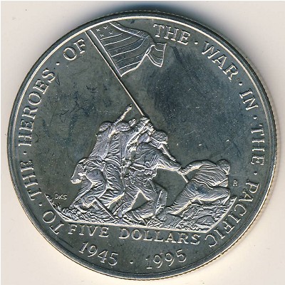 Marshall Islands, 5 dollars, 1995