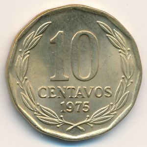 Чили, 10 сентаво (1975–1976 г.)