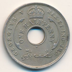 British West Africa, 1/2 penny, 1911