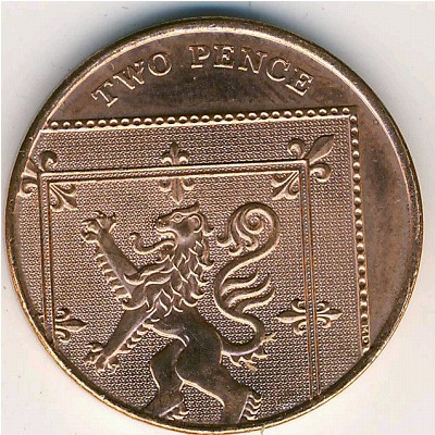 Great Britain, 2 pence, 2008–2015