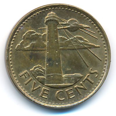 Barbados, 5 cents, 2007–2019