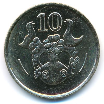 Cyprus, 10 cents, 1985–1990