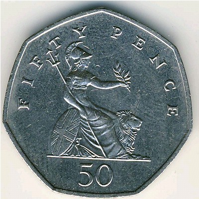 Great Britain, 50 pence, 1998–2008