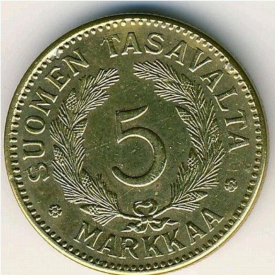 Finland, 5 markkaa, 1946–1952