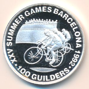 Suriname, 100 guilder, 1992