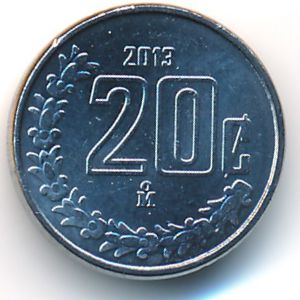Mexico, 20 centavos, 2009–2015