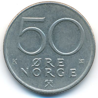 Norway, 50 ore, 1974–1996