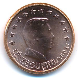 Luxemburg, 1 euro cent, 2002–2020