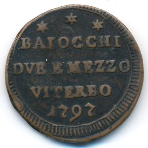 Papal States-Viterbo, 2-1/2 baiocchi, 1797–1798