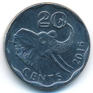 Swaziland, 20 cents, 2015