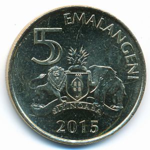 Swaziland, 5 emalangeni, 2015