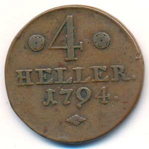 Гессен-Кассель, 4 геллера (1788–1794 г.)