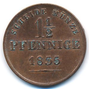 Saxe-Coburg-Gotha, 1 1/2 pfennig, 1834–1835