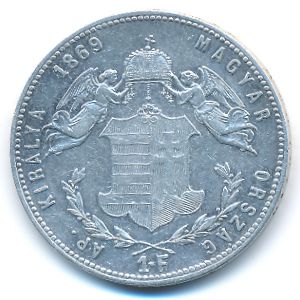 Hungary, 1 forint, 1868–1869