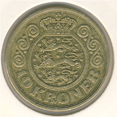 Дания, 10 крон (1990–1993 г.)