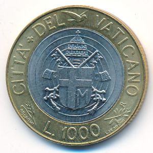 Ватикан, 1000 лир (1998 г.)