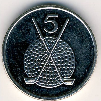 Isle of Man, 5 pence, 1994–1995